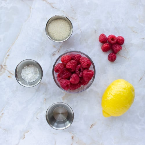 Ingredients for raspberry filling