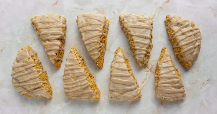 Pumpkin Walnut Scones with Spiced Glaze (easy and delicious!)