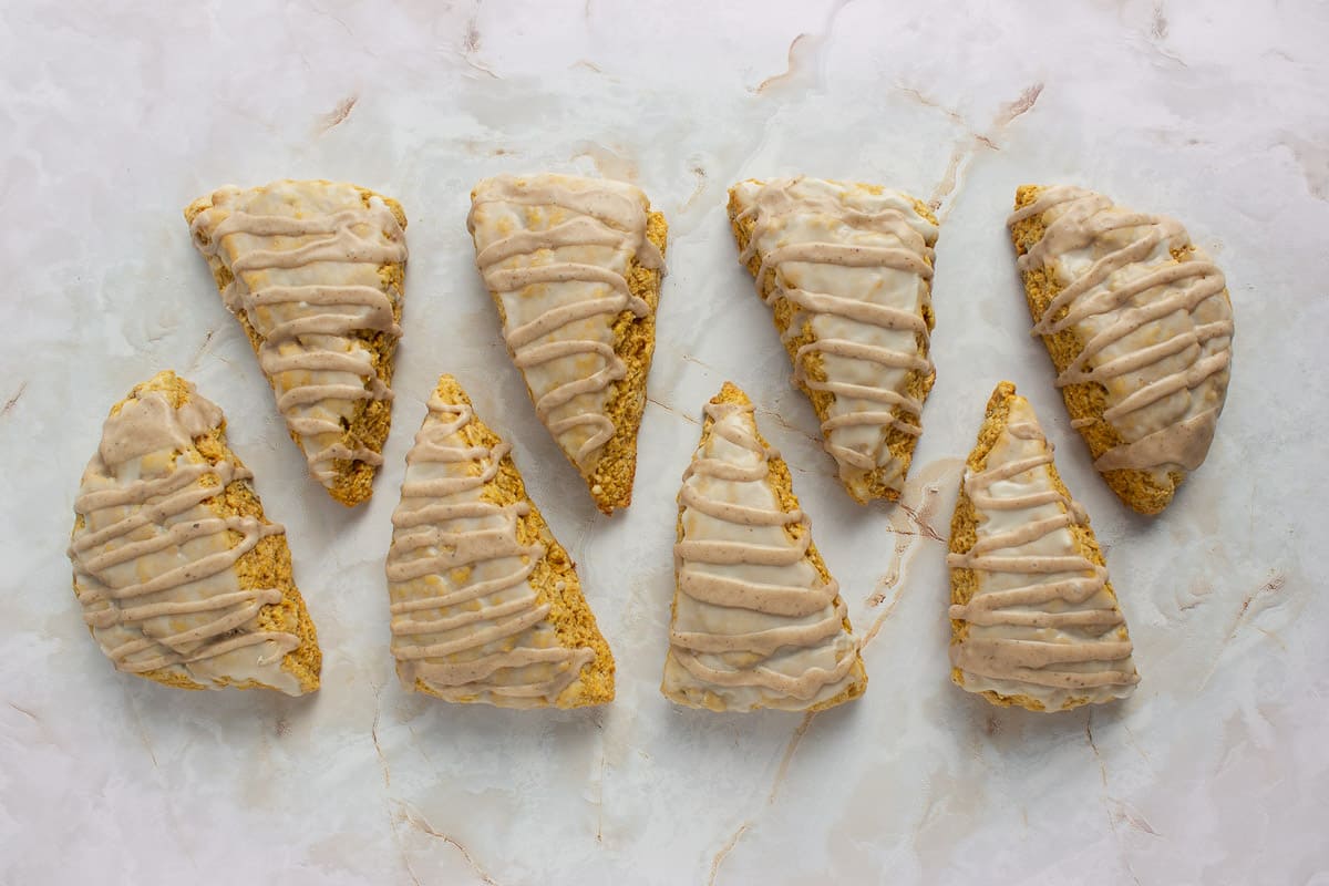 Pumpkin Walnut Scones with Spiced Glaze (easy and delicious!)