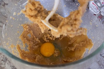 egg bourbon and vanilla added to mutter sugar mixture