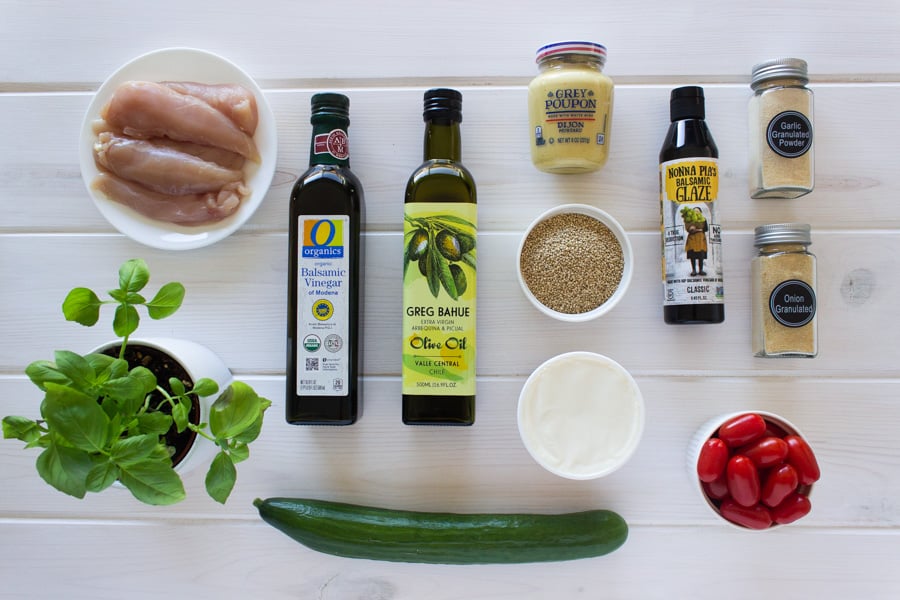 Ingredients for Chicken quinoa bowl