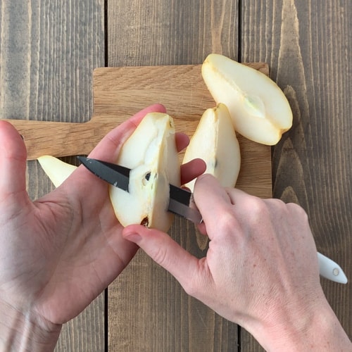 removing the core from a pear