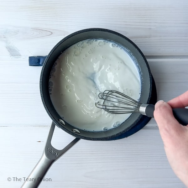 stirring gelatin into milk