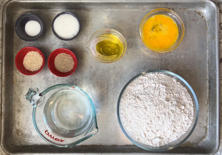 ingredients for whole wheat hamburger buns