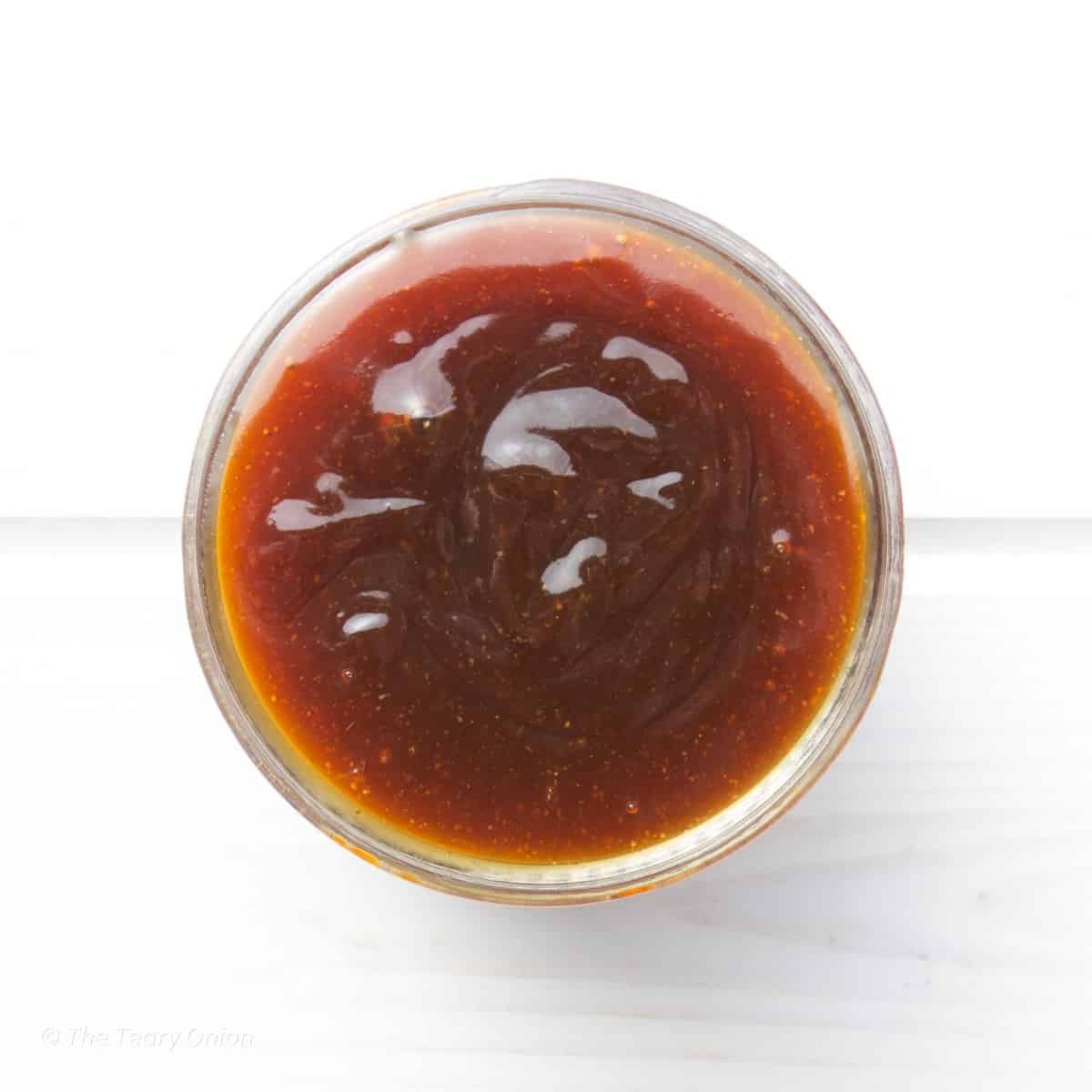 Teriyaki sauce in a jar.